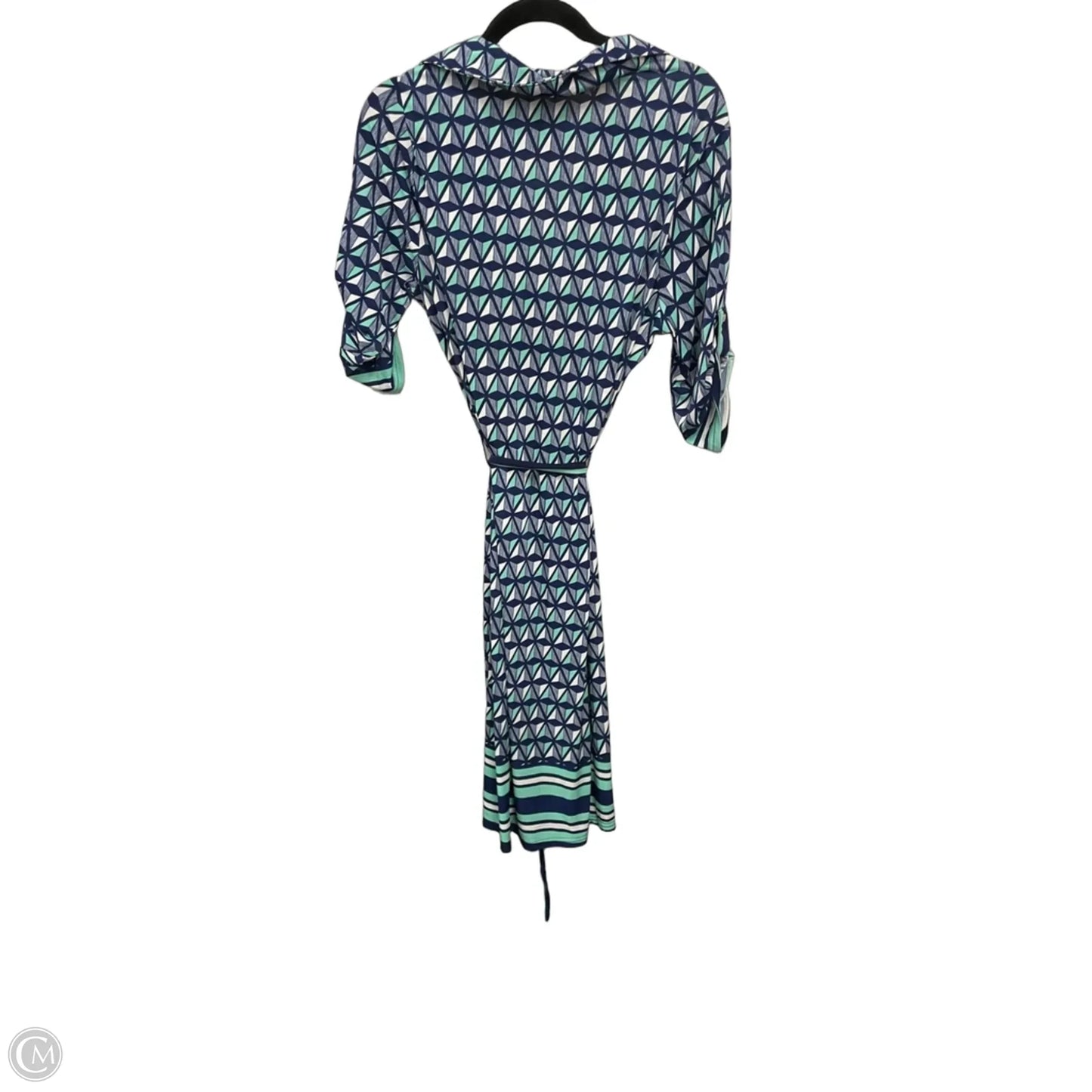 Dress Casual Short By Mlle Gabrielle In Blue & Green, Size: 1x