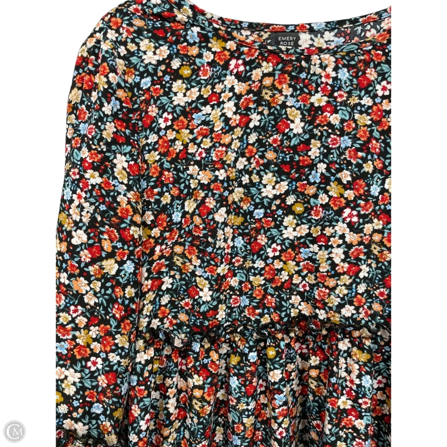 Dress Casual Short By Emery Rose In Black & Orange, Size: L