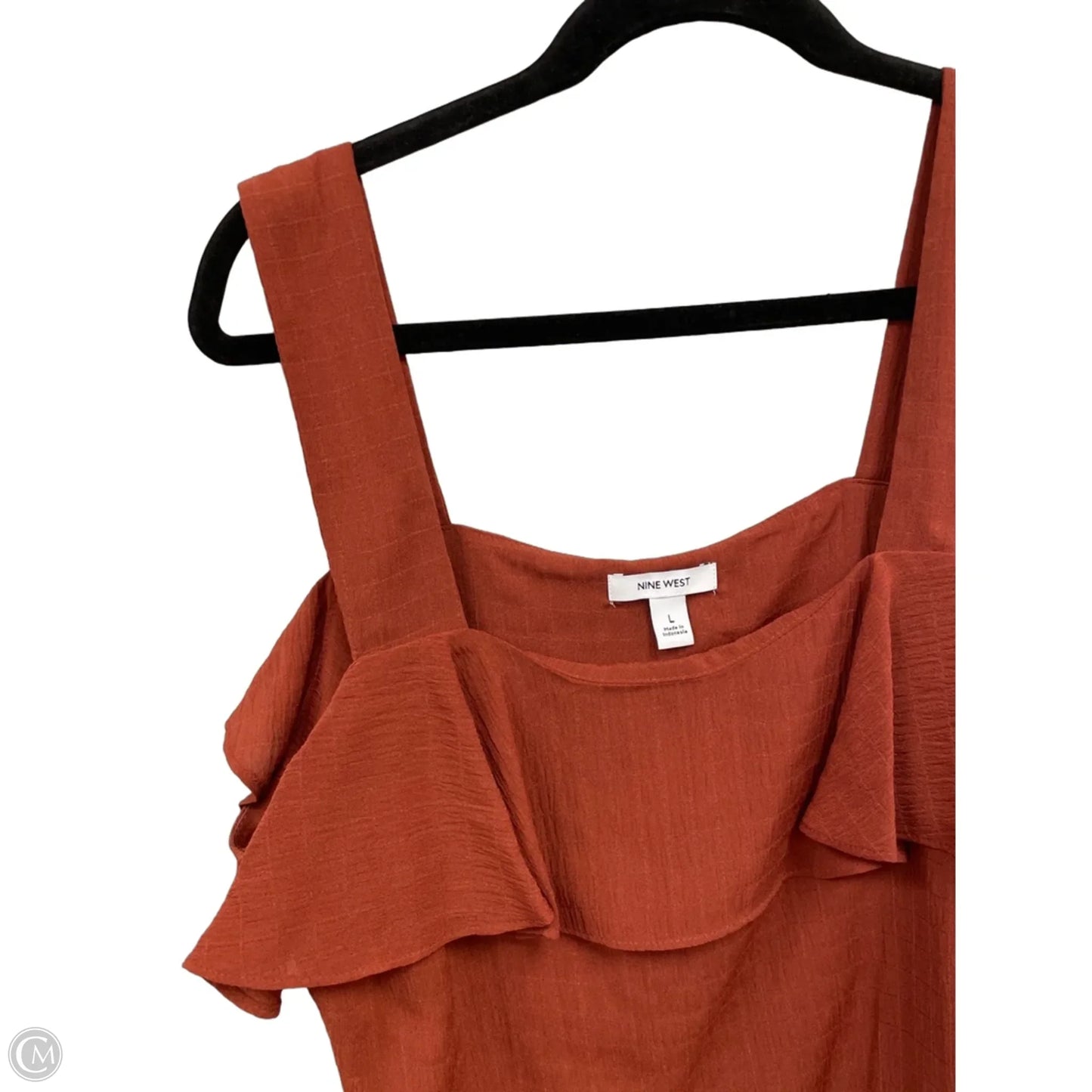 Blouse Sleeveless By Nine West Apparel In Orange, Size: L