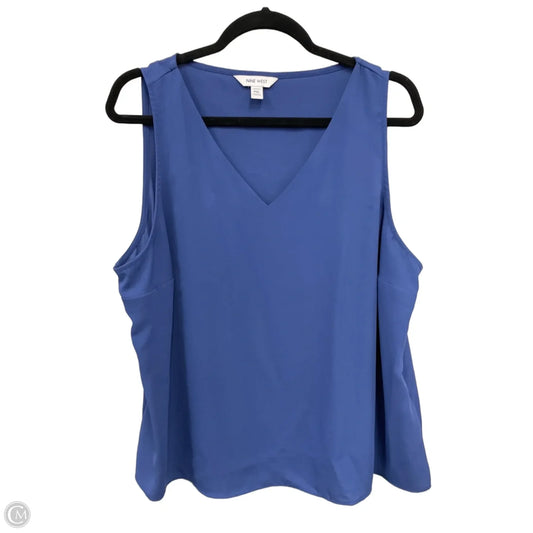 Top Sleeveless By Nine West Apparel In Blue, Size: Xlp
