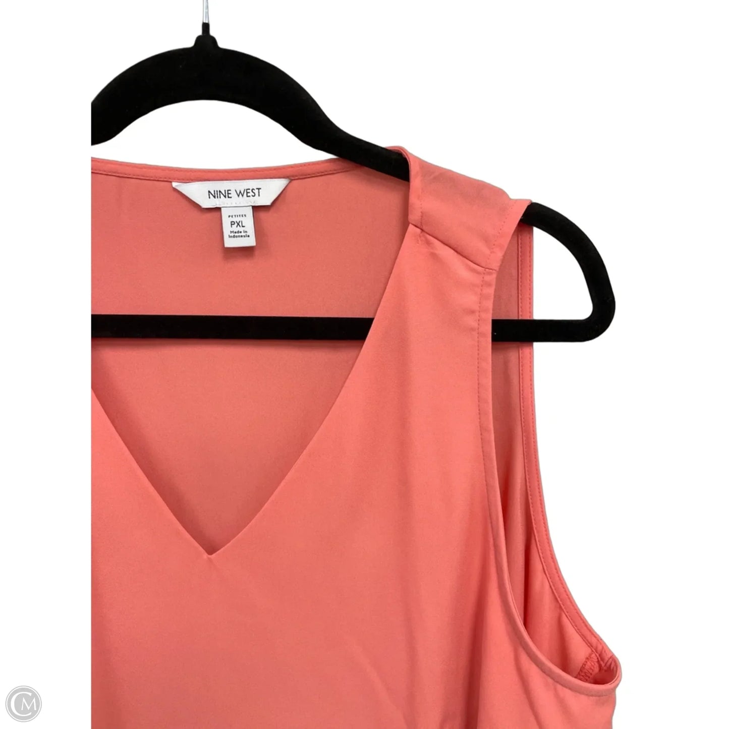 Blouse Sleeveless By Nine West Apparel In Peach, Size: Xlp