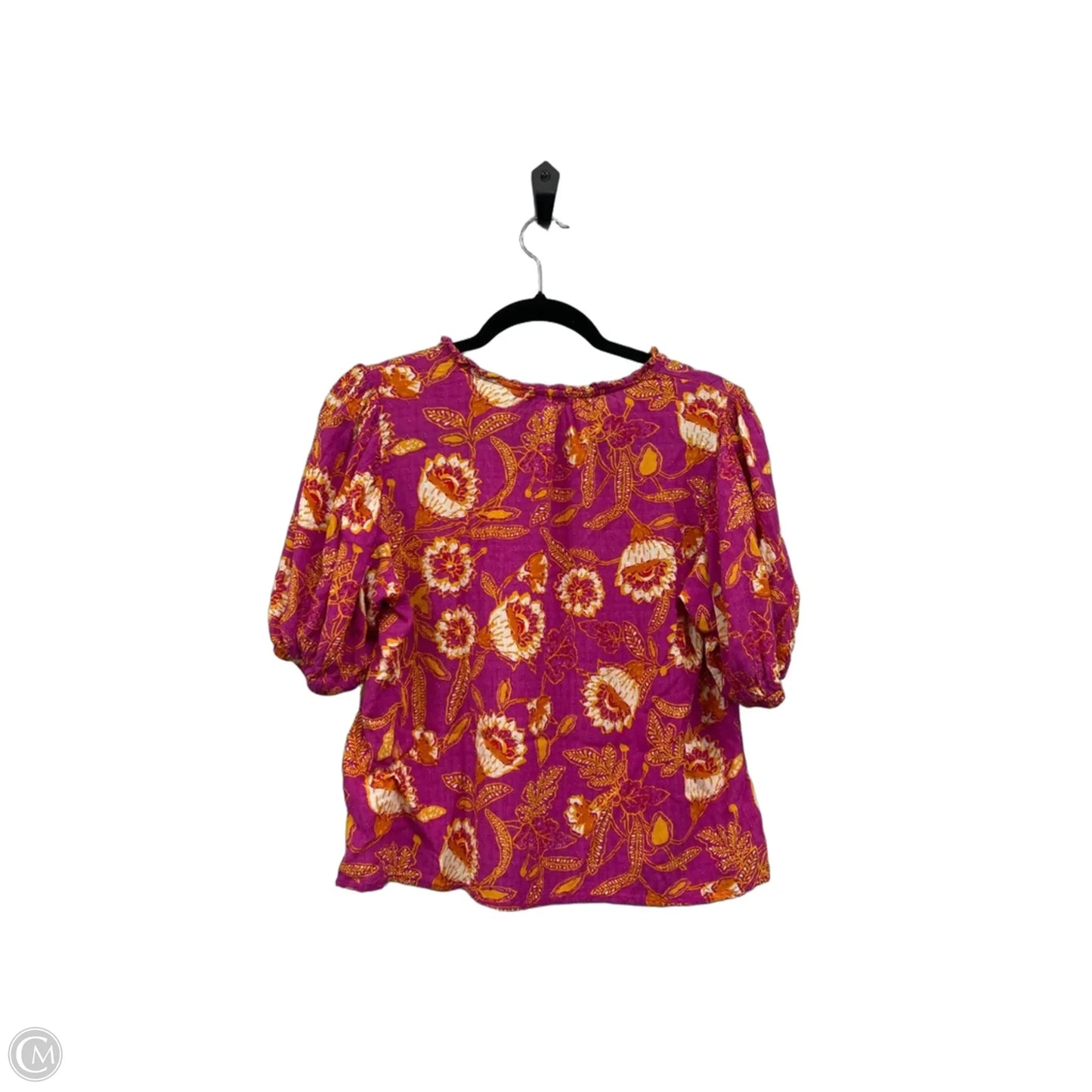 Blouse Short Sleeve By Rachel Zoe In Orange & Pink, Size: L