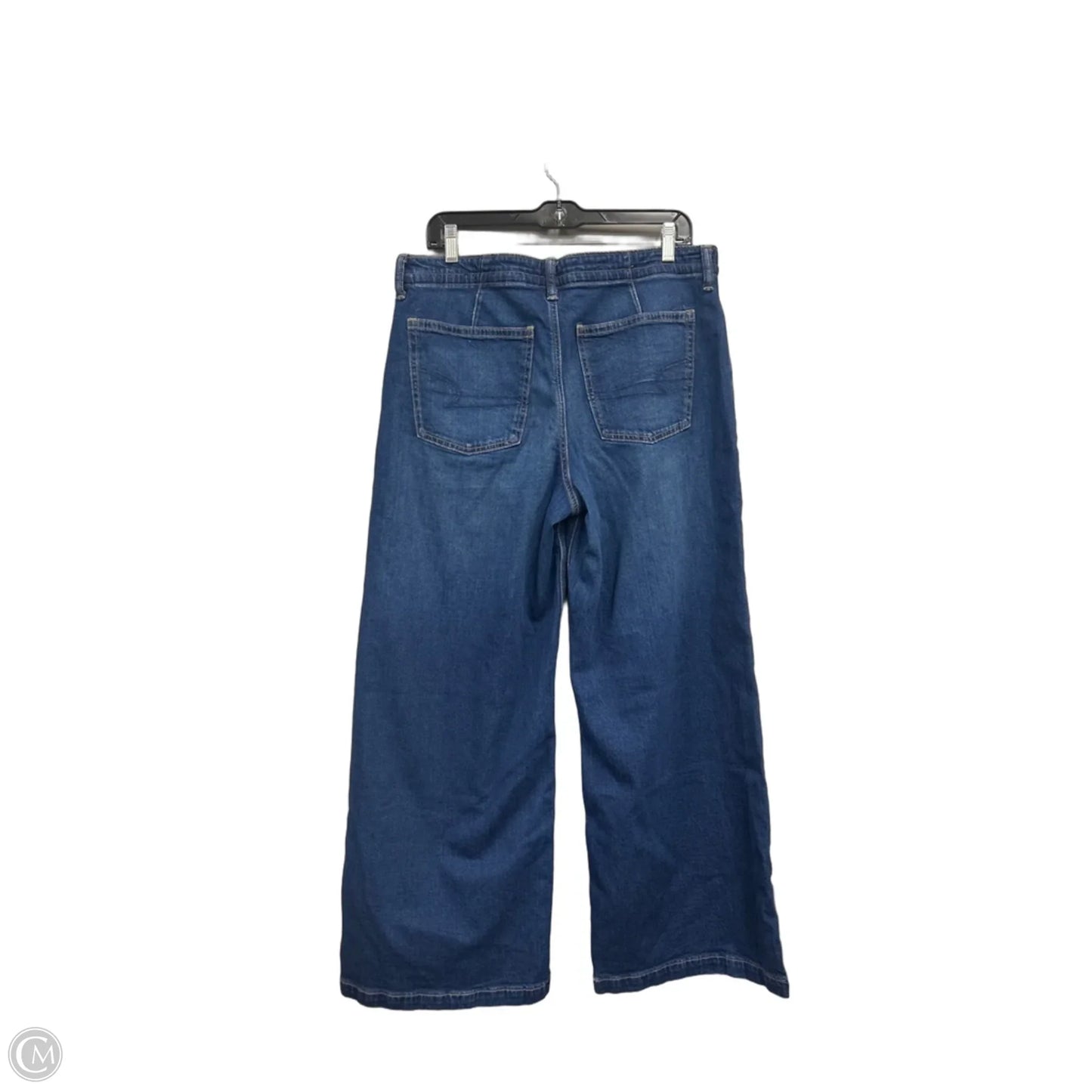 Jeans Wide Leg By American Eagle In Blue Denim, Size: 10