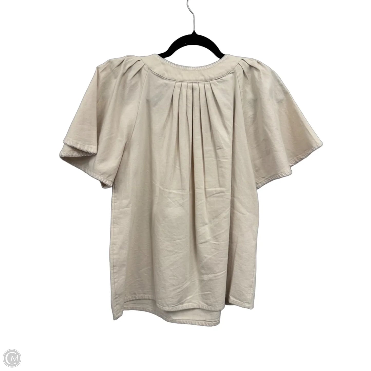 Top Short Sleeve By Crown And Ivy In Cream & White, Size: S