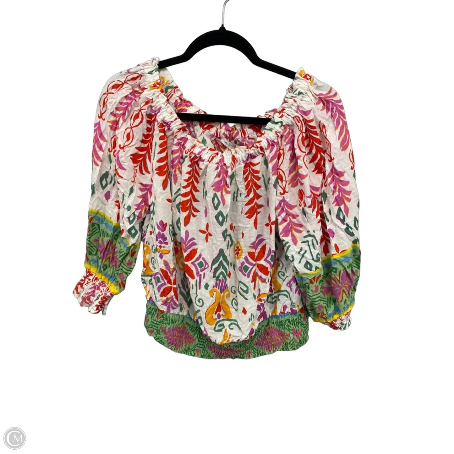 Blouse Long Sleeve By Cmc In Red & White, Size: L