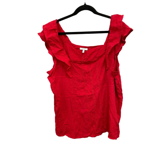 Blouse Short Sleeve By Maurices In Red, Size: 2x
