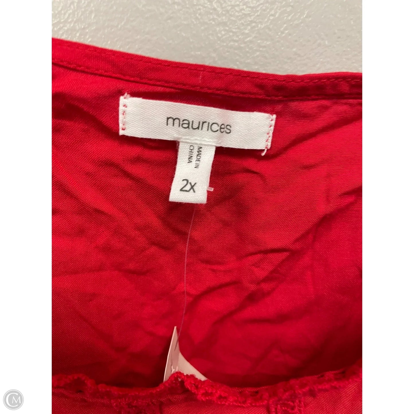 Blouse Short Sleeve By Maurices In Red, Size: 2x