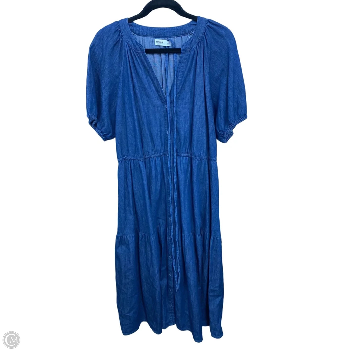 Dress Casual Midi By Sonoma In Blue Denim, Size: L