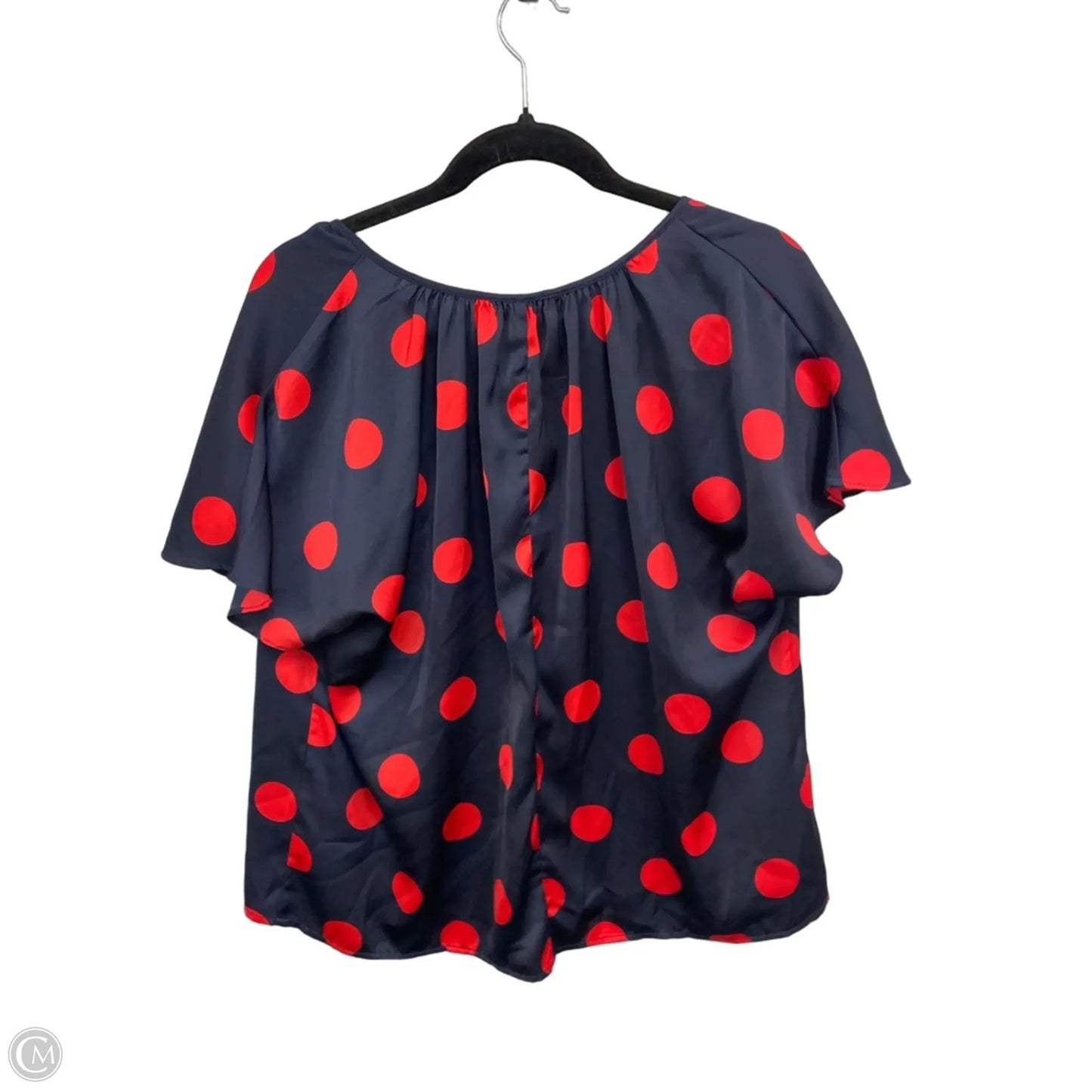 Blouse Short Sleeve By Banana Republic In Blue & Red, Size: Lp