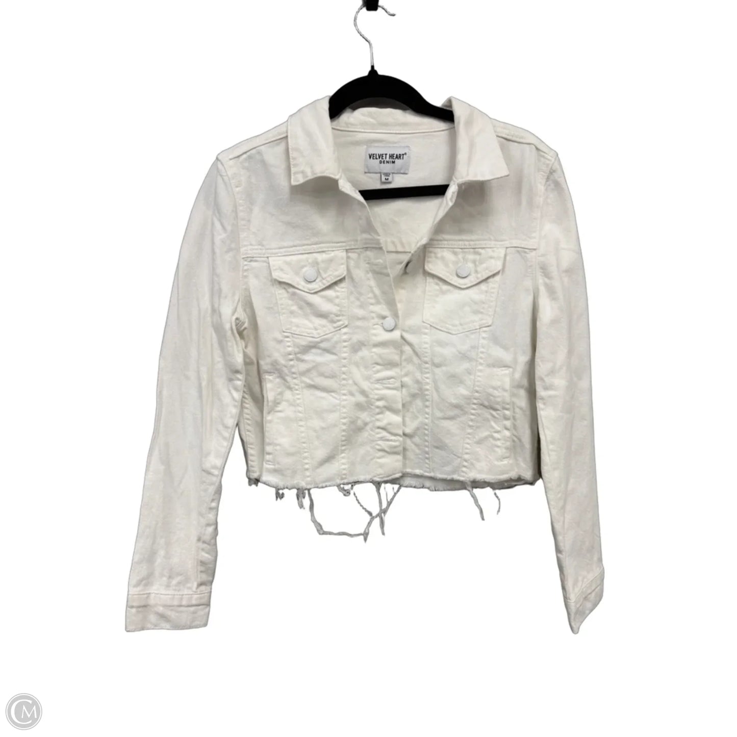 Jacket Denim By Velvet Heart In White Denim, Size: M