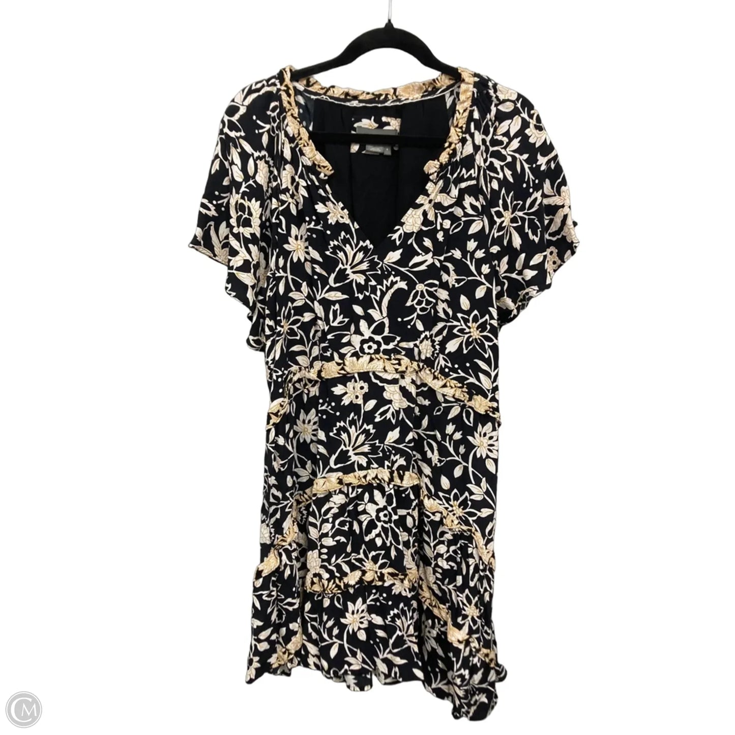 Dress Casual Short By Anthropologie In Black & Cream, Size: L
