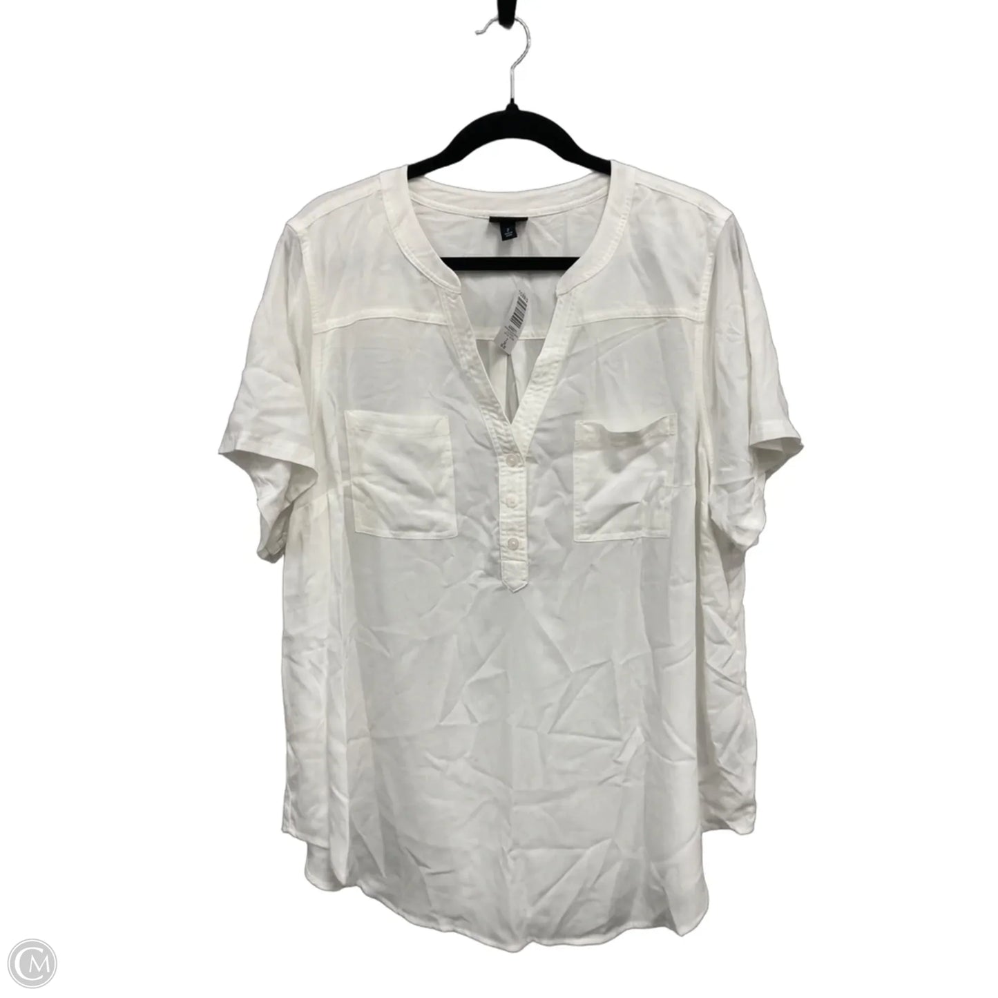 Blouse Short Sleeve By Torrid In White, Size: 2x