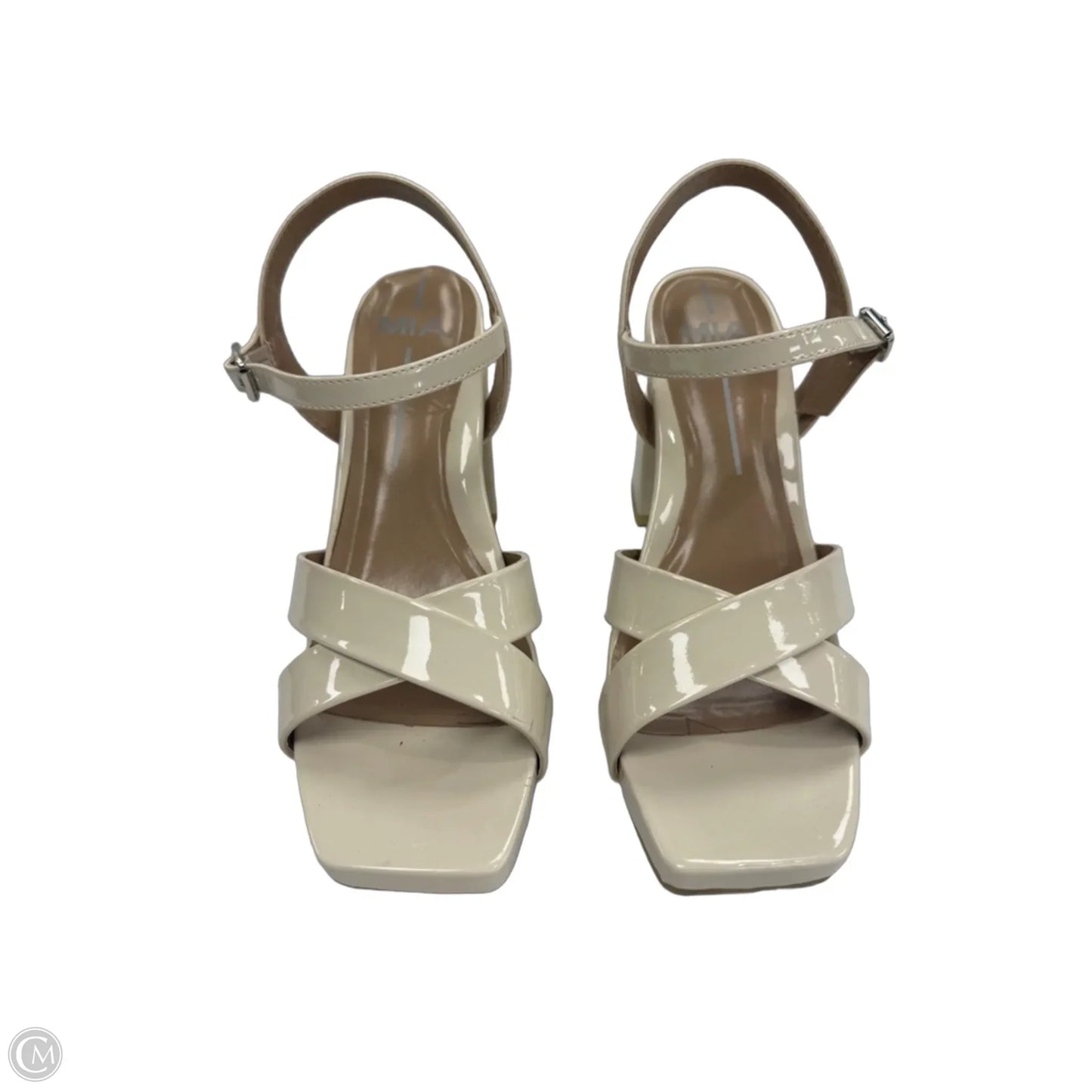 Sandals Heels Block By Mia In Cream, Size: 8.5