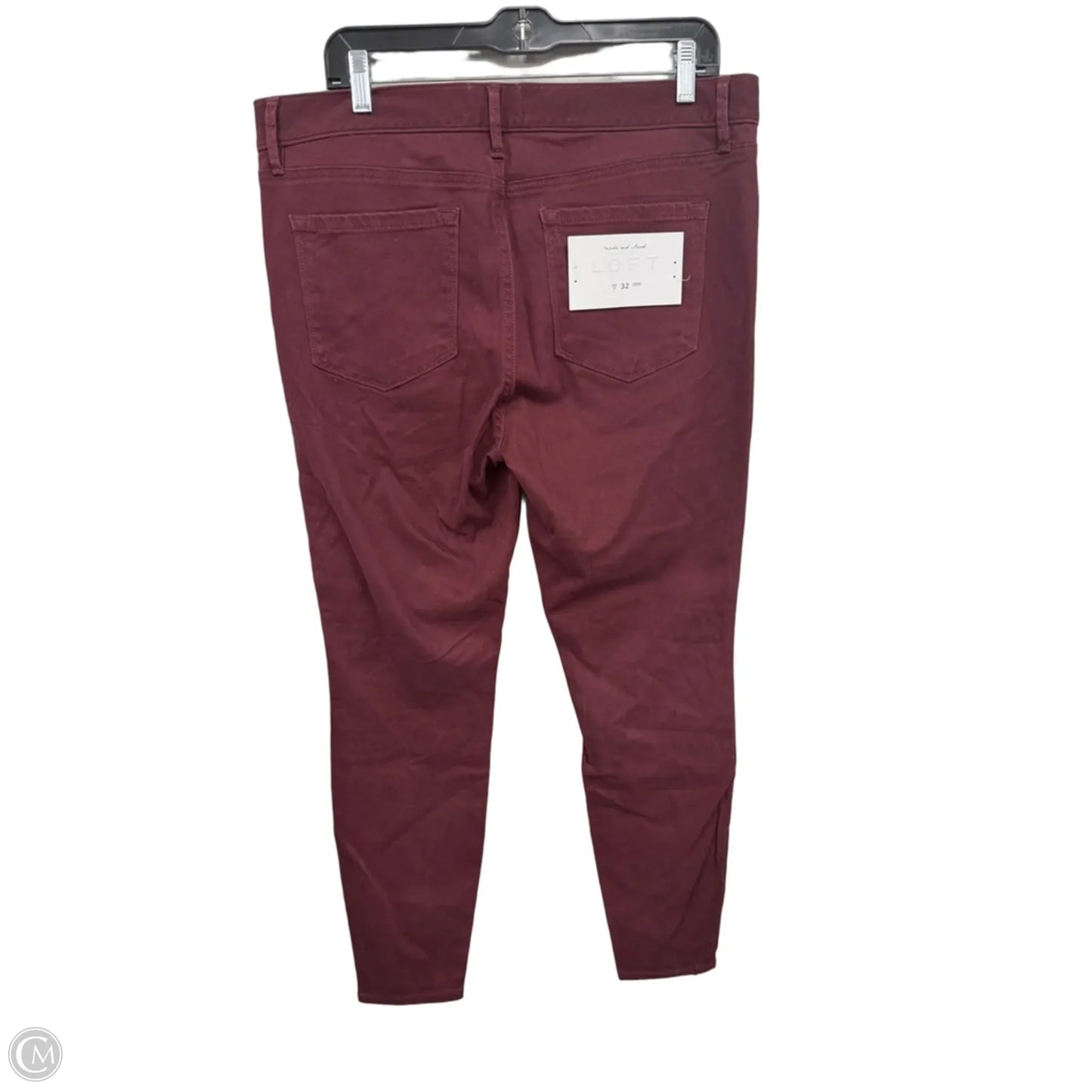 Jeans Skinny By Loft In Maroon, Size: 14
