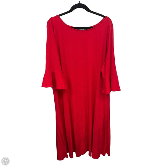 Dress Casual Midi By Lauren By Ralph Lauren In Red, Size: 3x