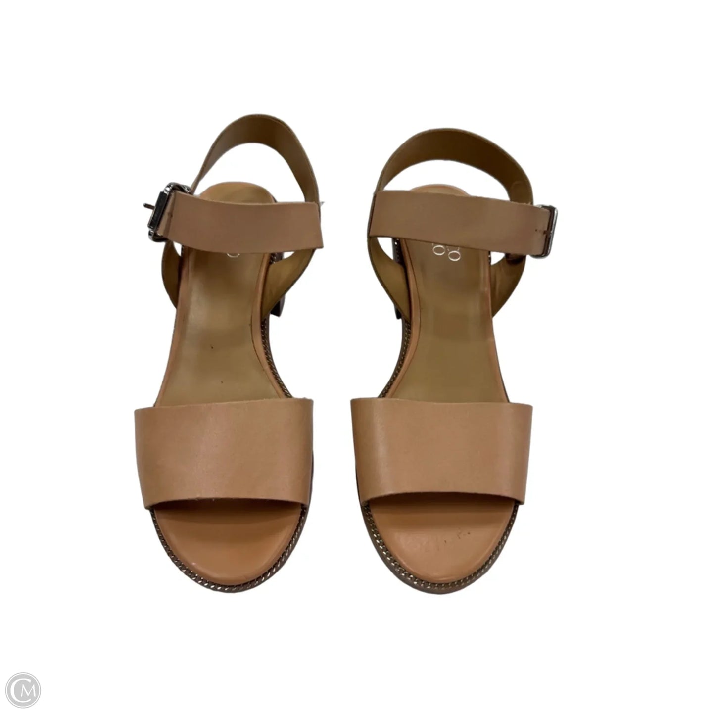 Sandals Heels Block By Franco Sarto In Tan, Size: 10