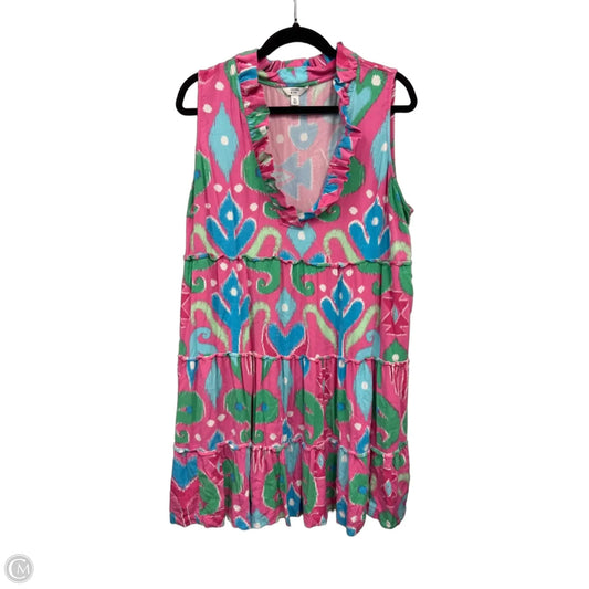 Dress Casual Short By Crown And Ivy In Blue & Pink, Size: Xl