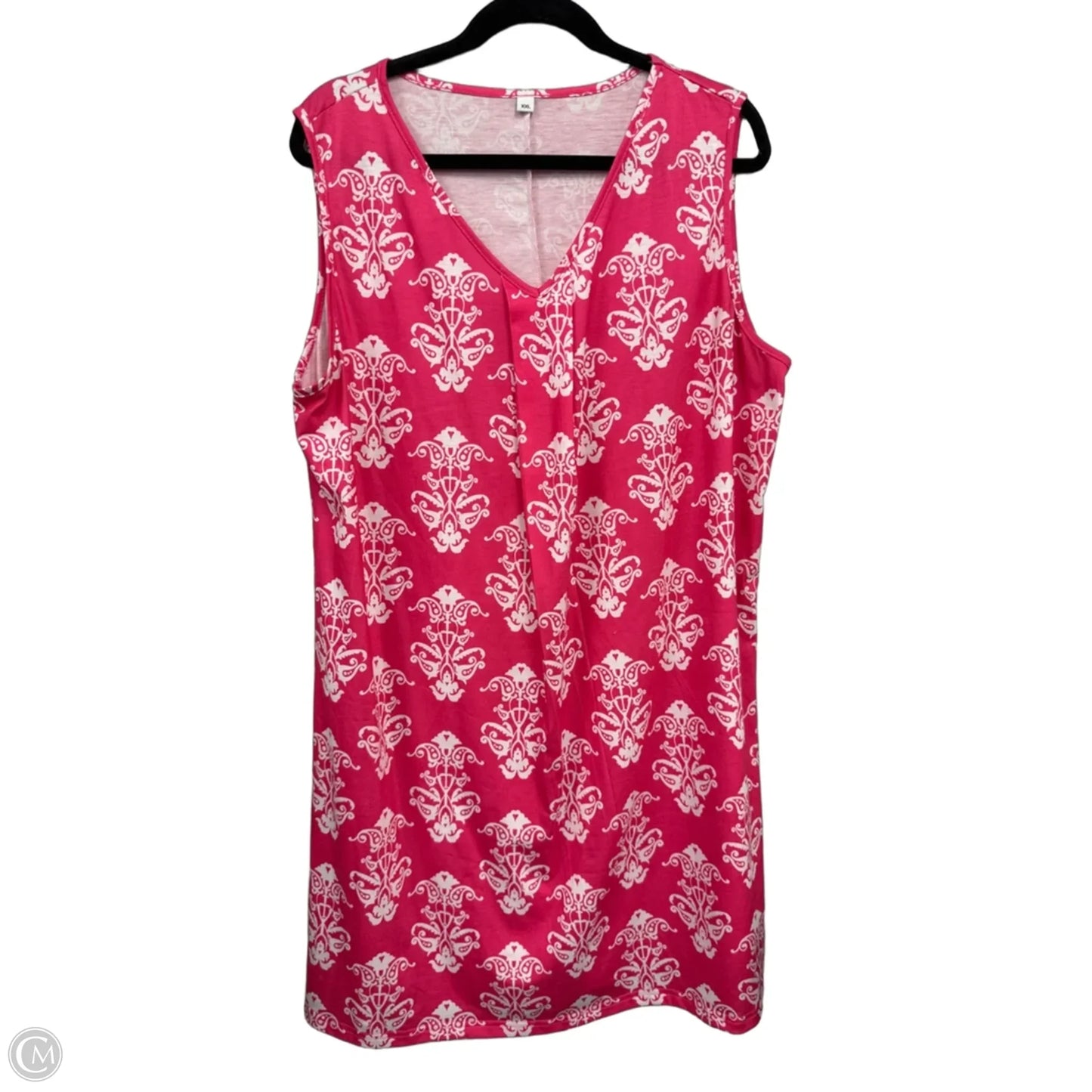Dress Casual Short By Cme In Pink & White, Size: Xxl