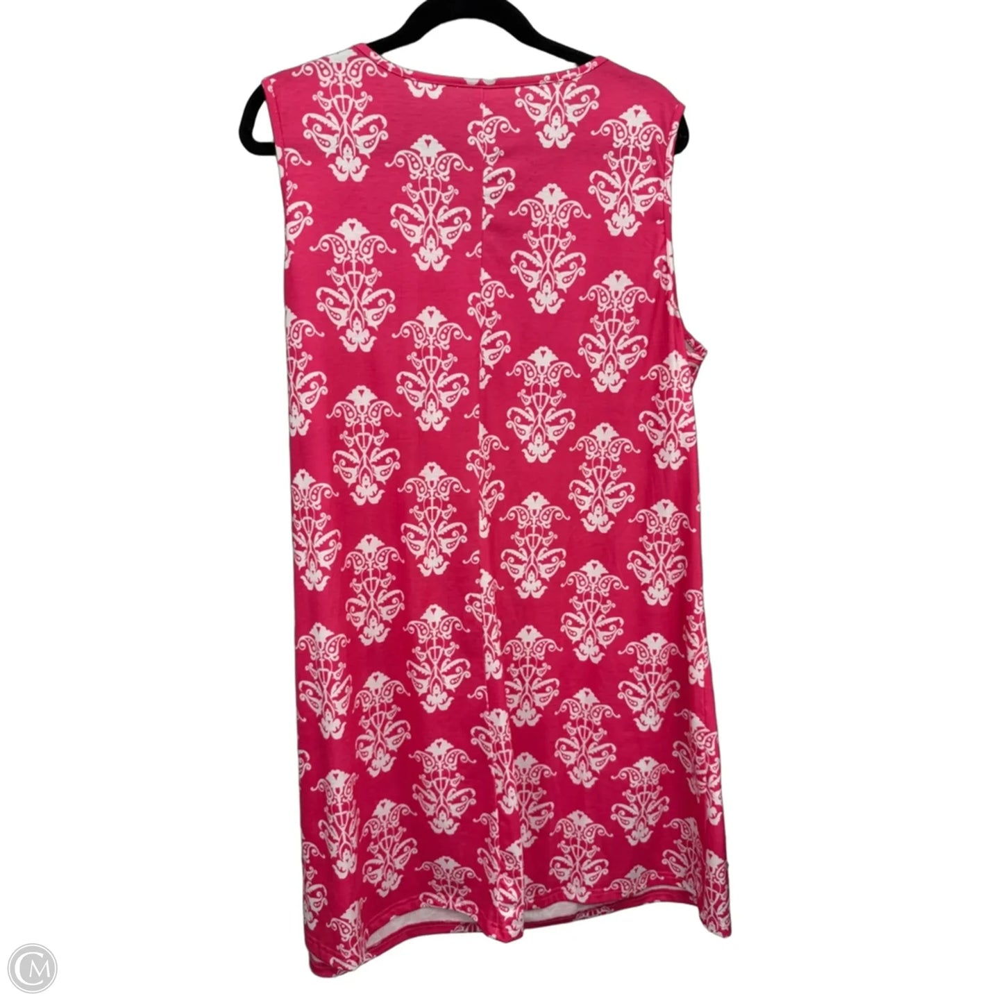 Dress Casual Short By Cme In Pink & White, Size: Xxl