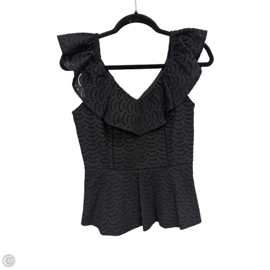 Blouse Short Sleeve By White House Black Market In Black, Size: 0