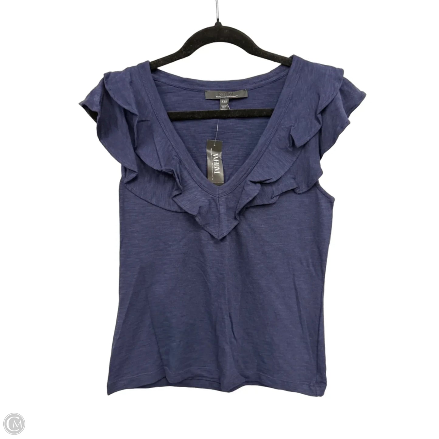 Top Short Sleeve By White House Black Market In Navy, Size: Xxs