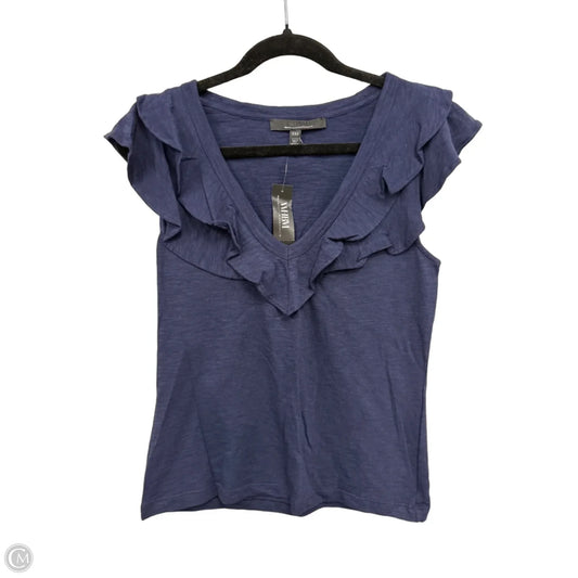 Top Short Sleeve By White House Black Market In Navy, Size: Xxs