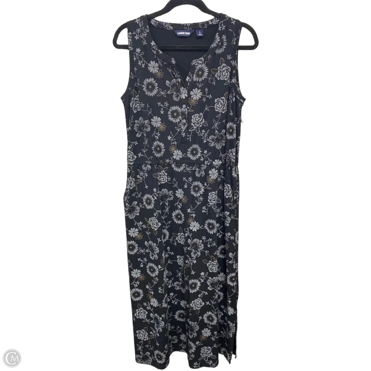 Dress Casual Maxi By Lands End In Black & White, Size: S