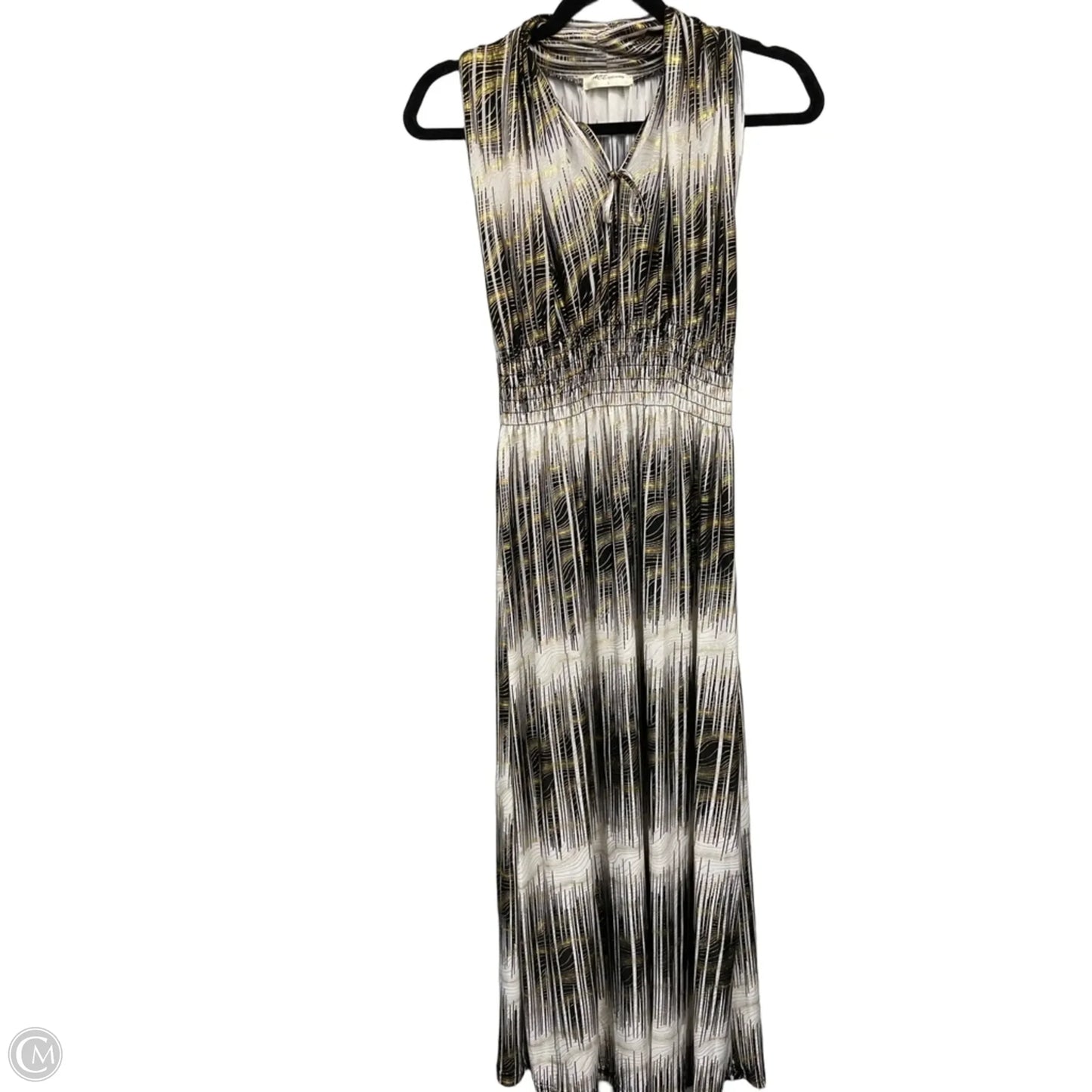 Dress Casual Maxi By Cme In Black & Gold, Size: L