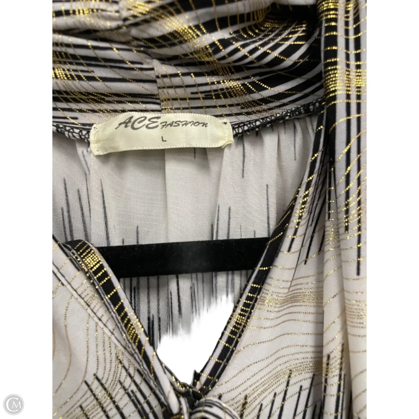 Dress Casual Maxi By Cme In Black & Gold, Size: L