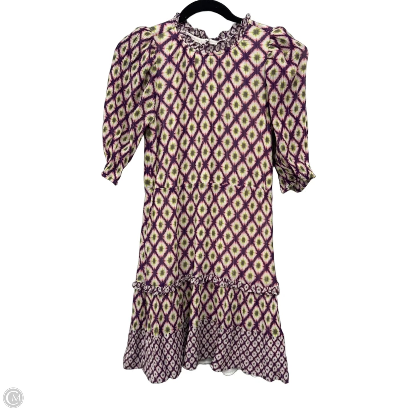 Dress Casual Short By Marie Oliver In Green & Purple, Size: 8