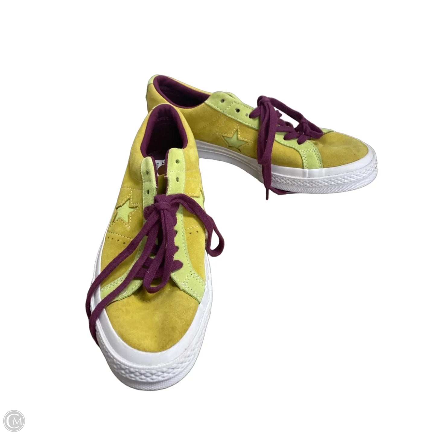 Shoes Sneakers By Converse In Purple & Yellow, Size: 9.5