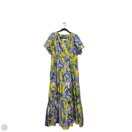 Dress Casual Maxi By Anthropologie In Purple & Yellow, Size: 1x