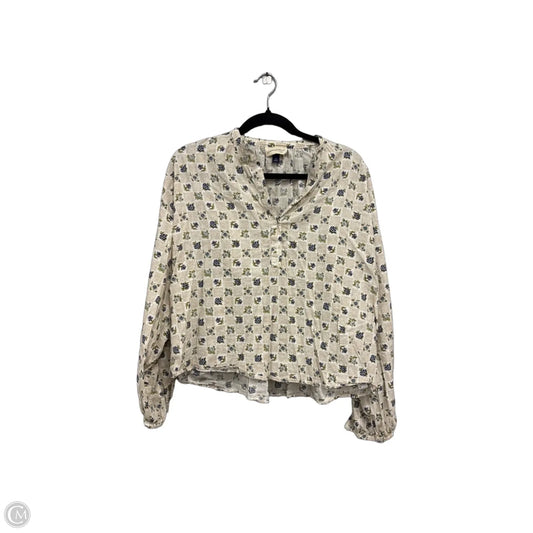 Top Long Sleeve By Universal Thread In Blue & Cream, Size: Xs