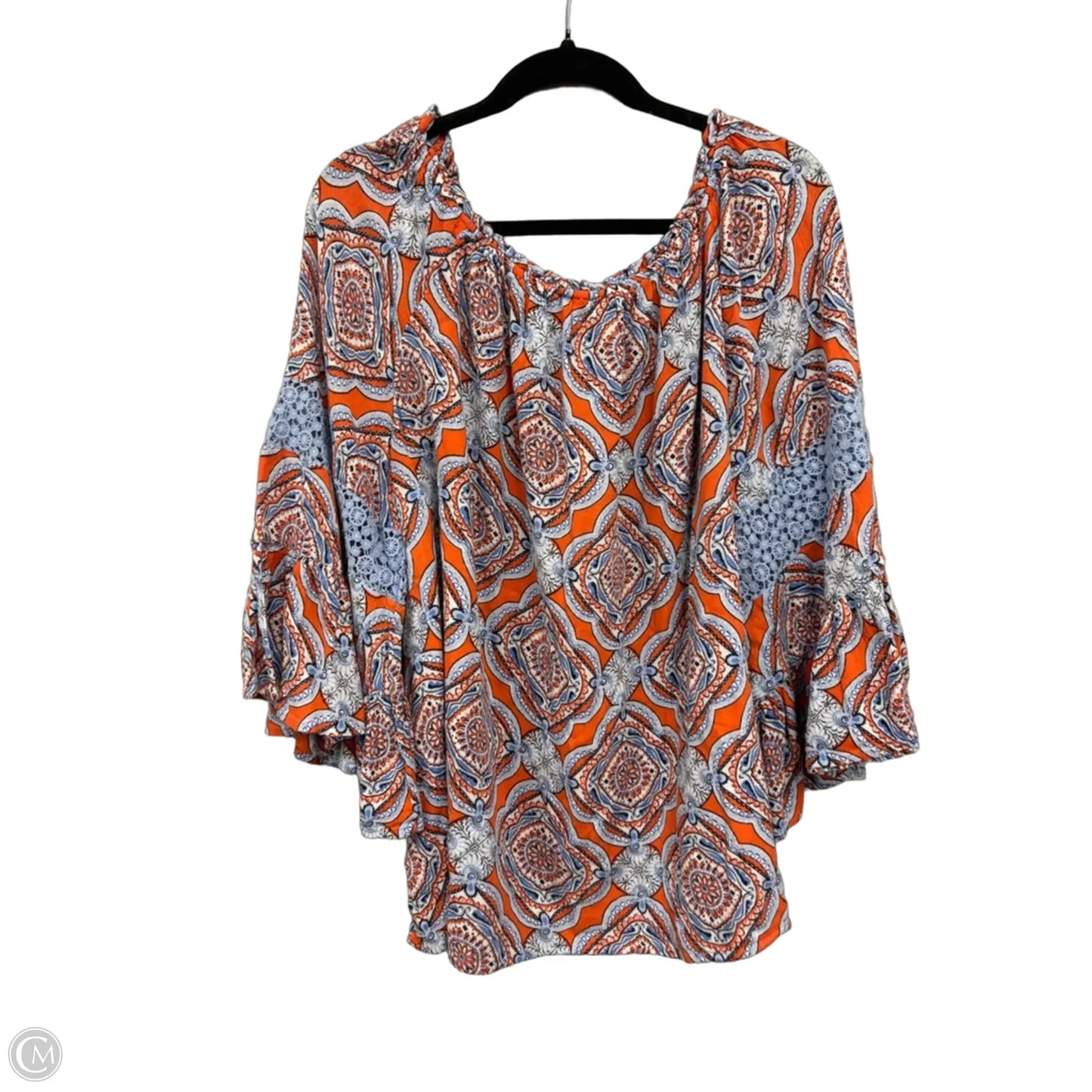 Top Short Sleeve By Crown And Ivy In Blue & Orange, Size: 2x