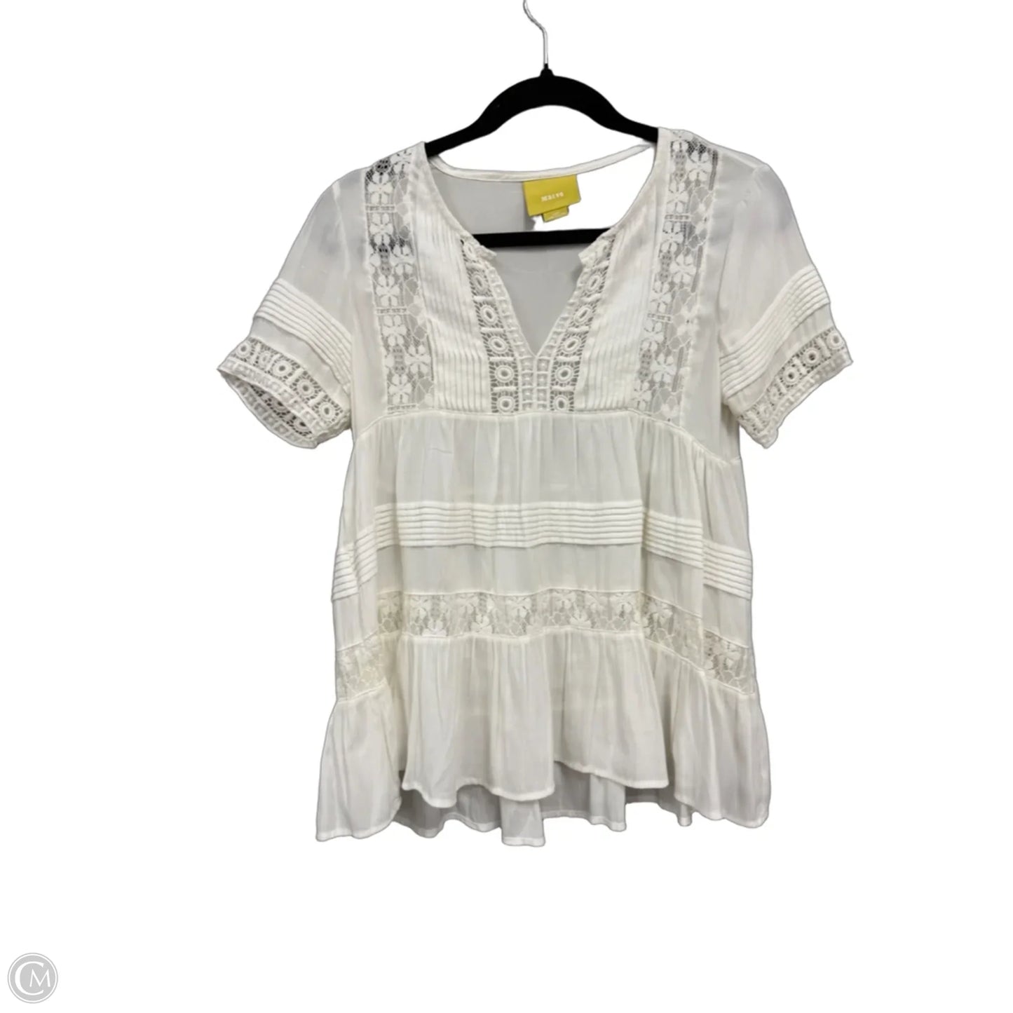 Blouse Short Sleeve By Maeve In White, Size: Xsp