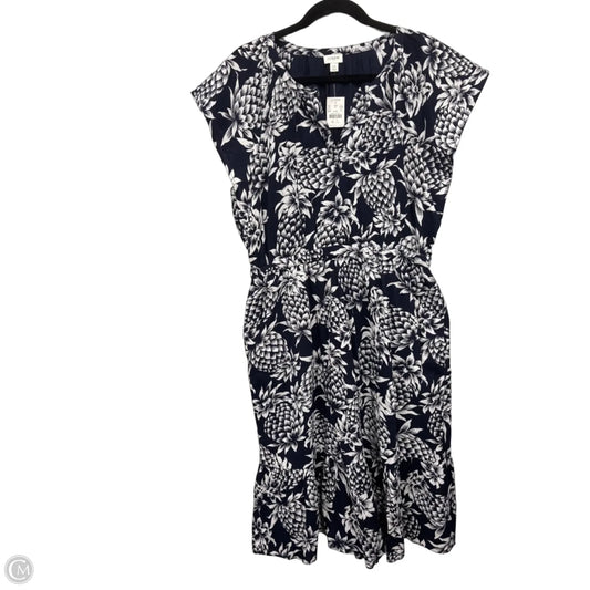 Dress Casual Midi By J. Crew In Blue & White, Size: 12