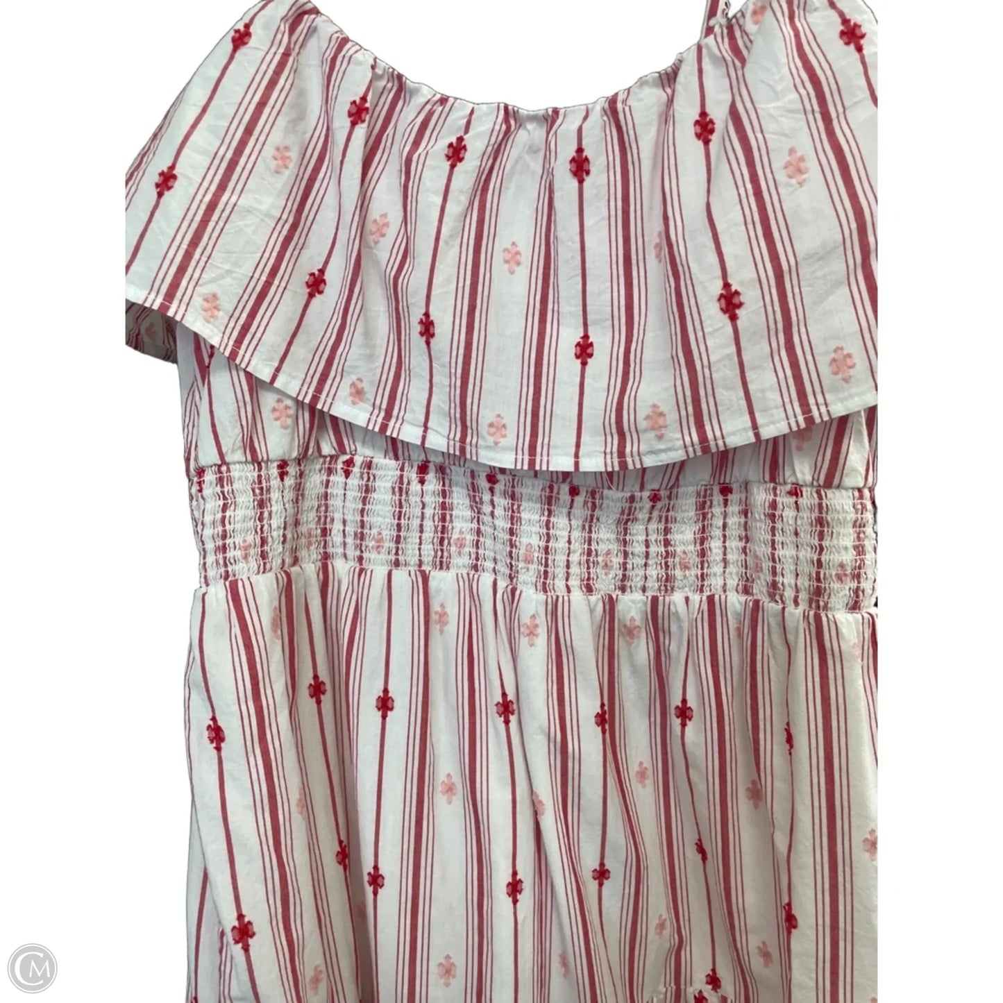 Dress Casual Midi By Loft In Red & White, Size: S