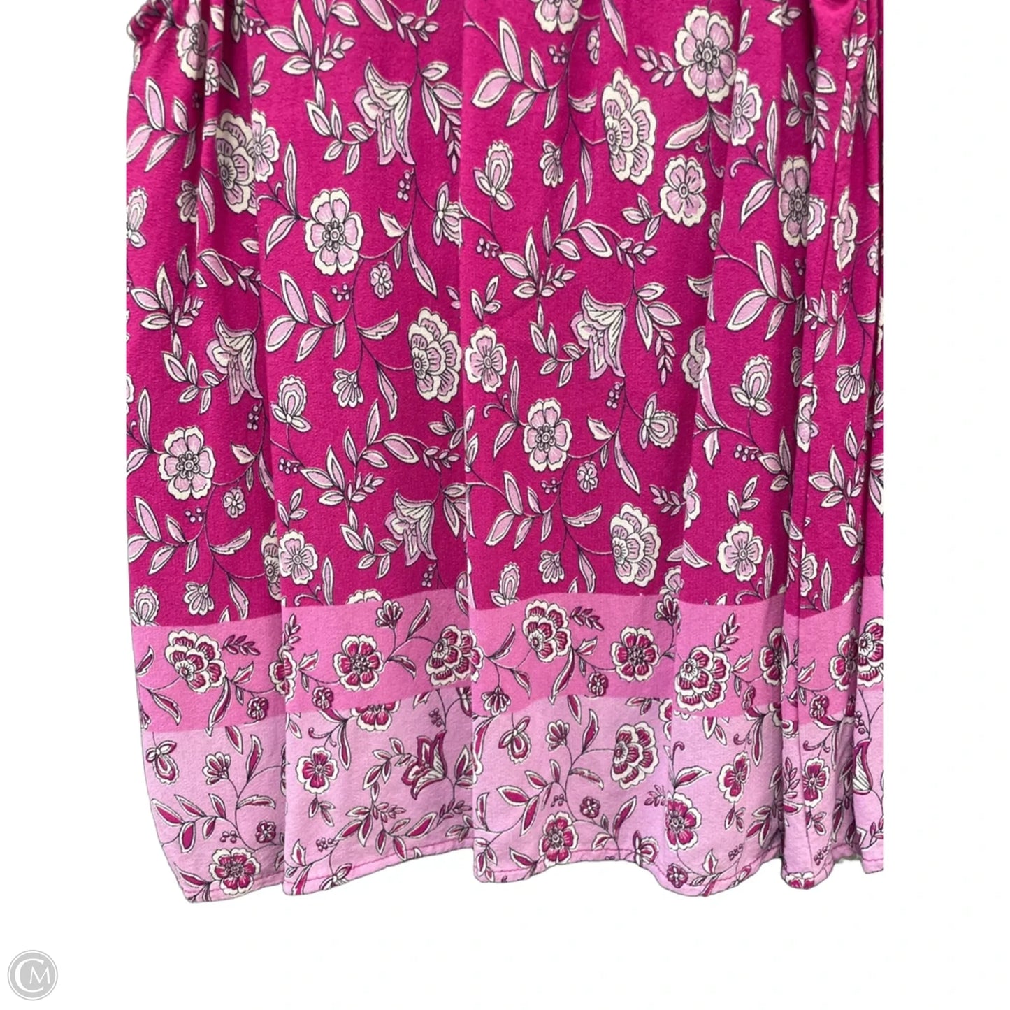 Blouse Sleeveless By Loft In Pink & White, Size: M