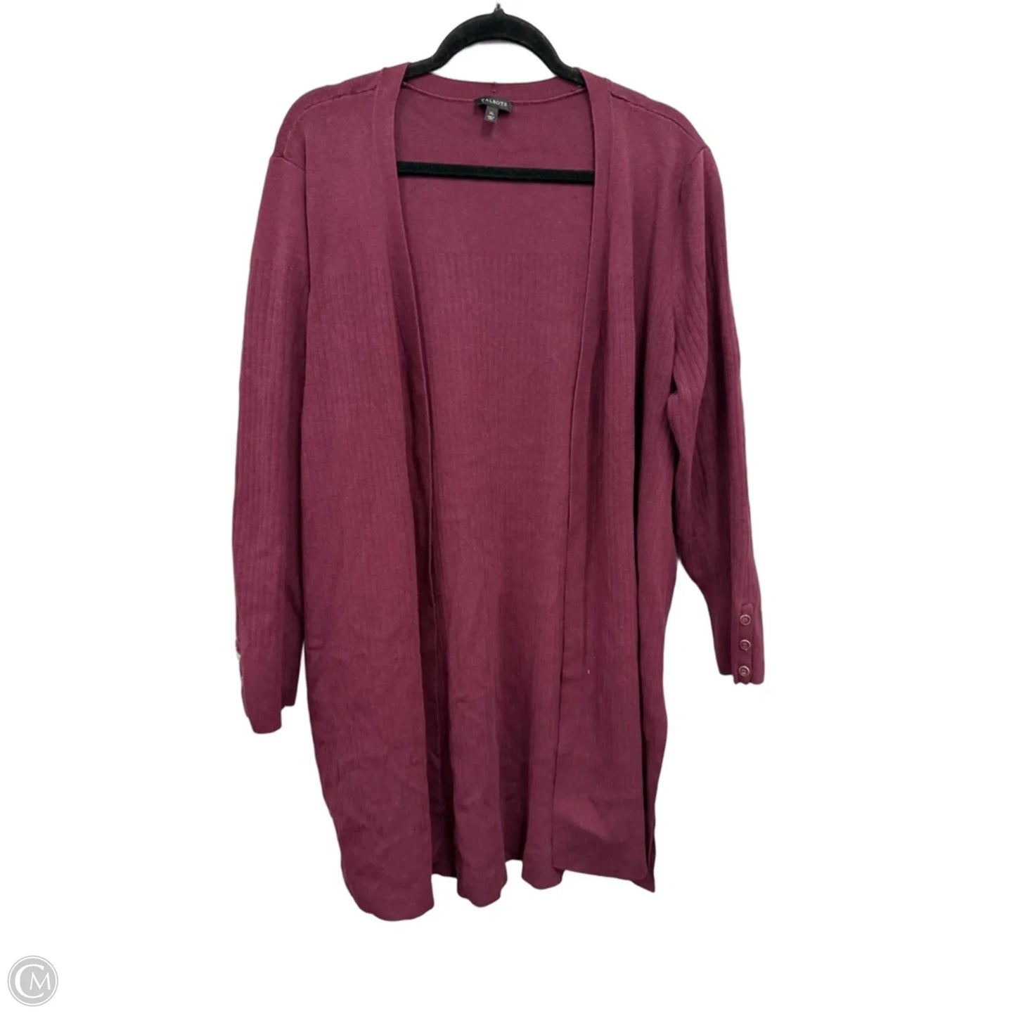 Sweater Cardigan By Talbots In Maroon, Size: Xl