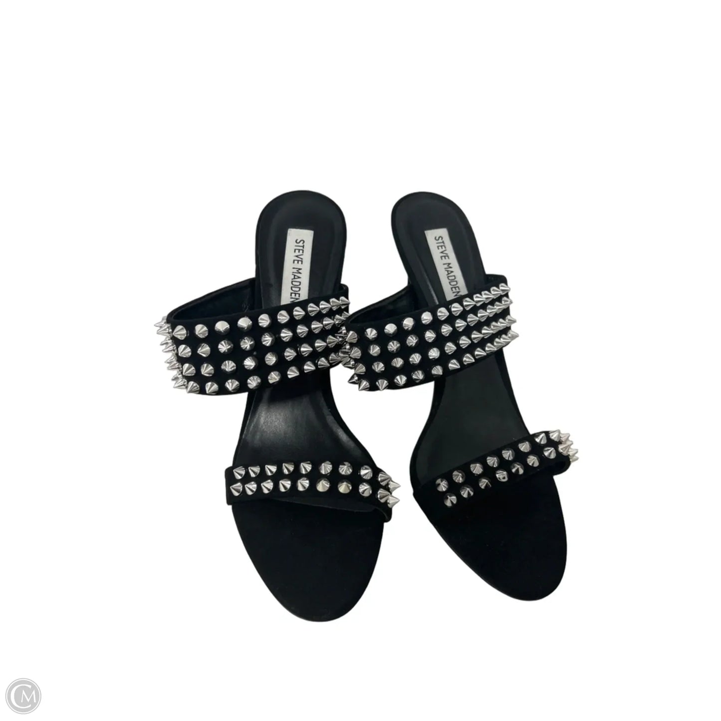 Shoes Heels Stiletto By Steve Madden In Black & Silver, Size: 9.5