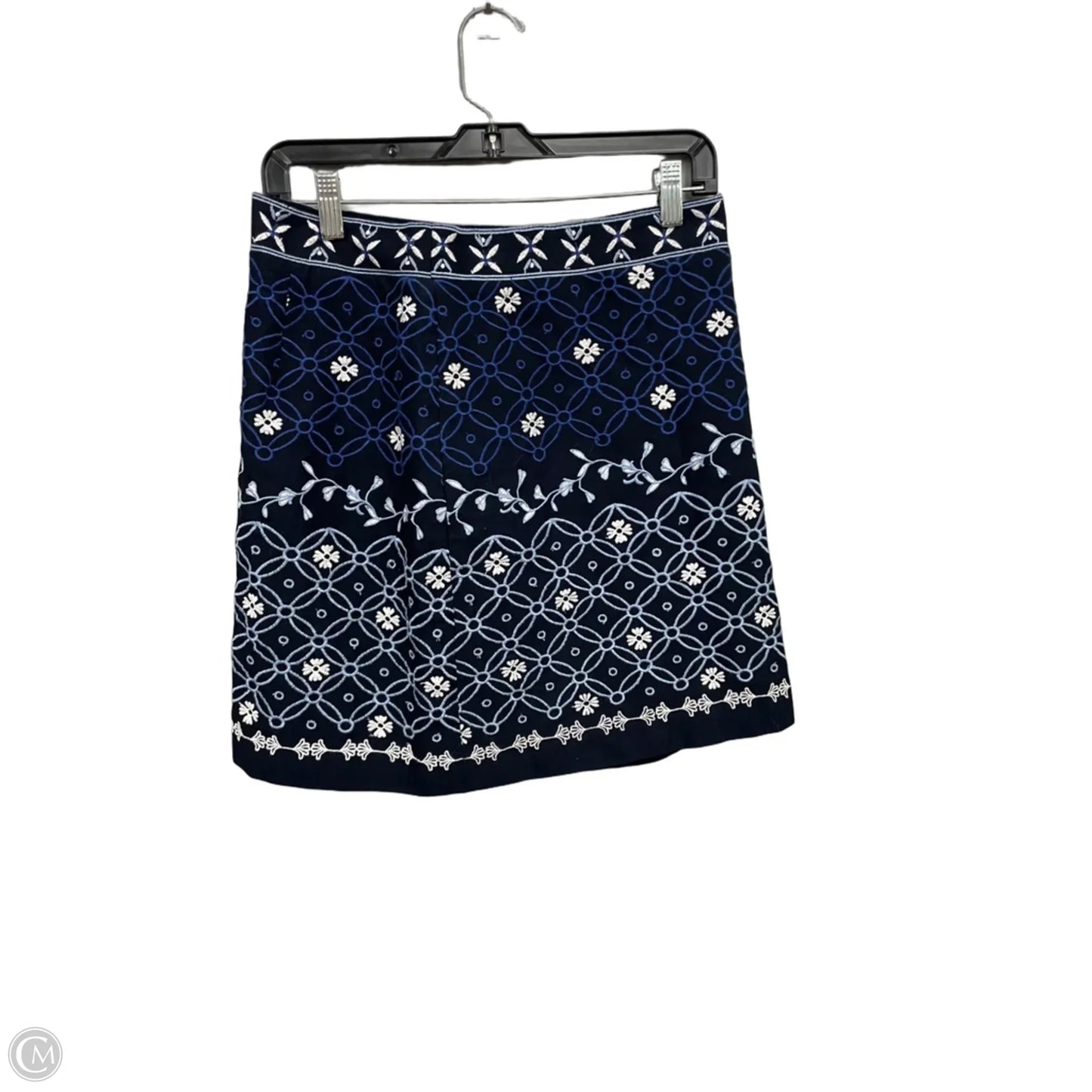 Skirt Mini & Short By Loft In Blue & White, Size: 4
