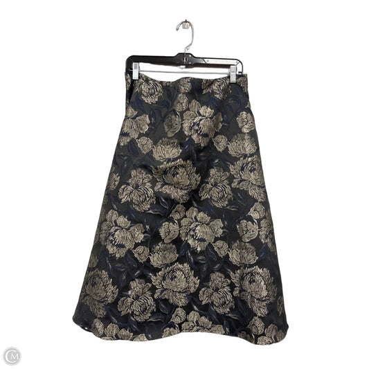 Skirt Midi By Ann Taylor In Black & Blue, Size: 12