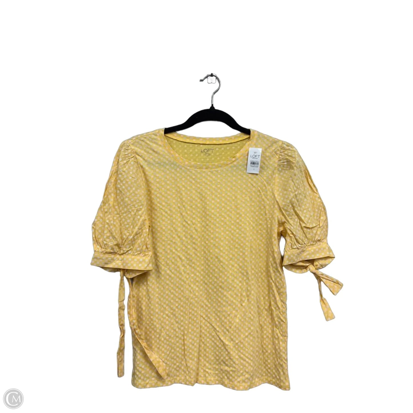 Top Short Sleeve By Loft In Yellow, Size: S
