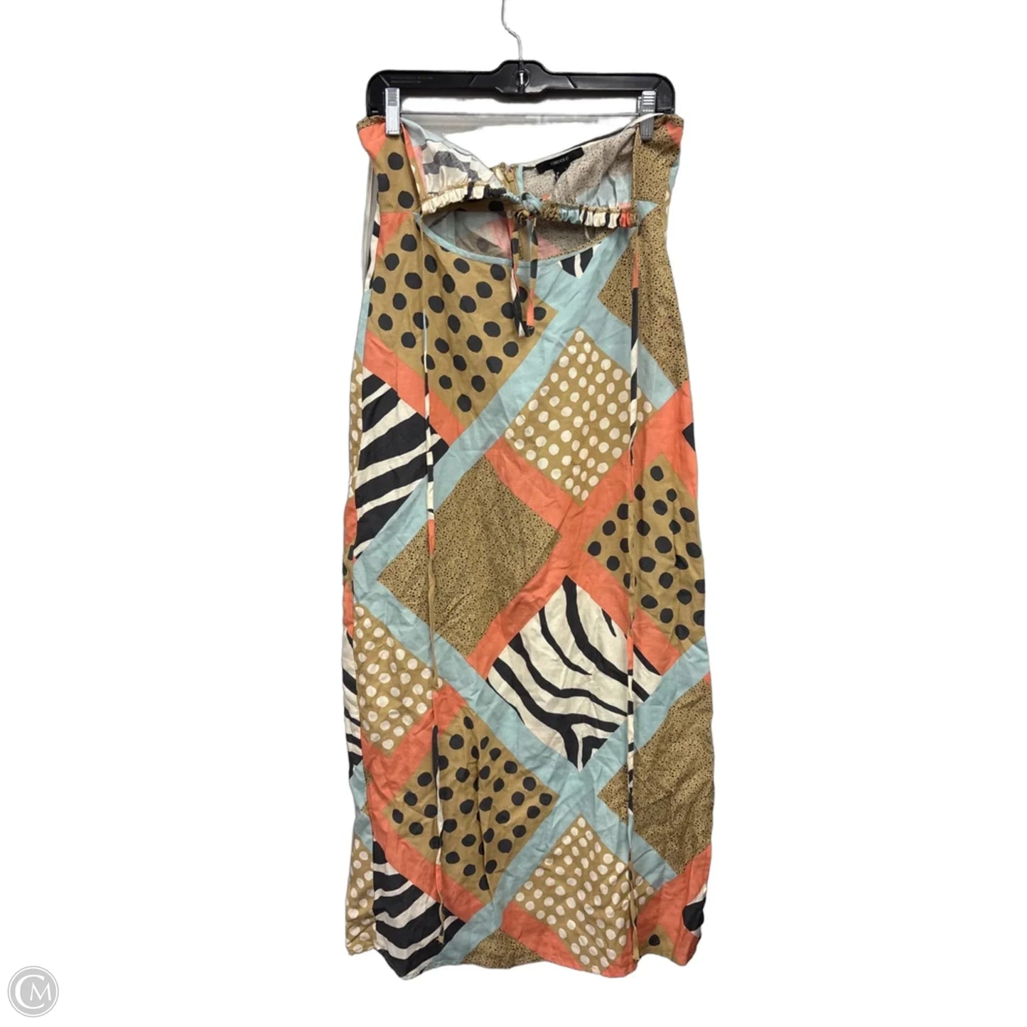 Dress Casual Maxi By Forever 21 In Blue & Tan, Size: L