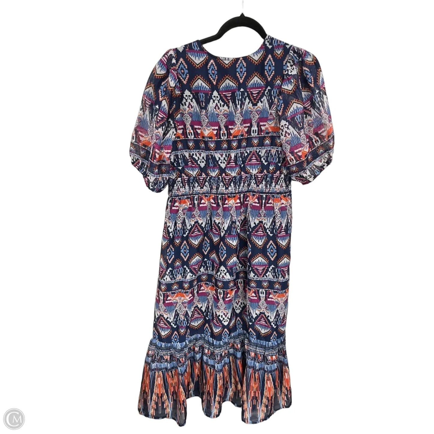 Dress Casual Midi By Old Navy In Blue & Orange, Size: M