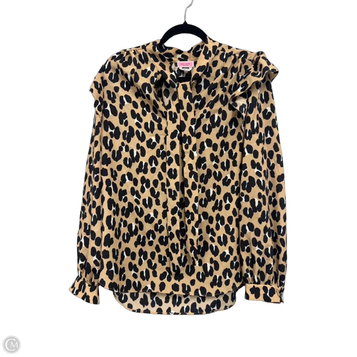 Blouse Designer By Kate Spade In Black & Tan, Size: Xl
