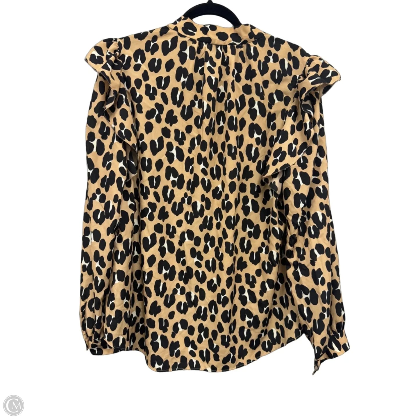 Blouse Designer By Kate Spade In Black & Tan, Size: Xl