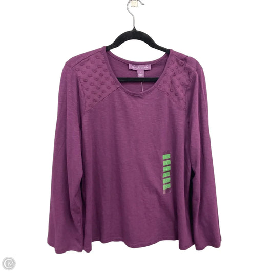 Top Long Sleeve By Gloria Vanderbilt In Purple, Size: L