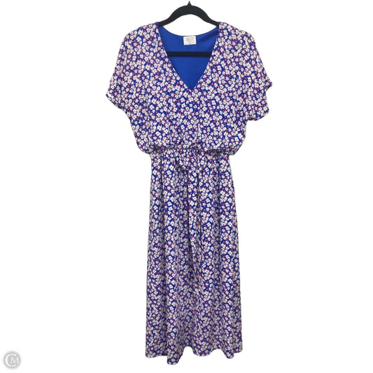Dress Casual Midi By Sienna Sky In Blue & Pink, Size: M