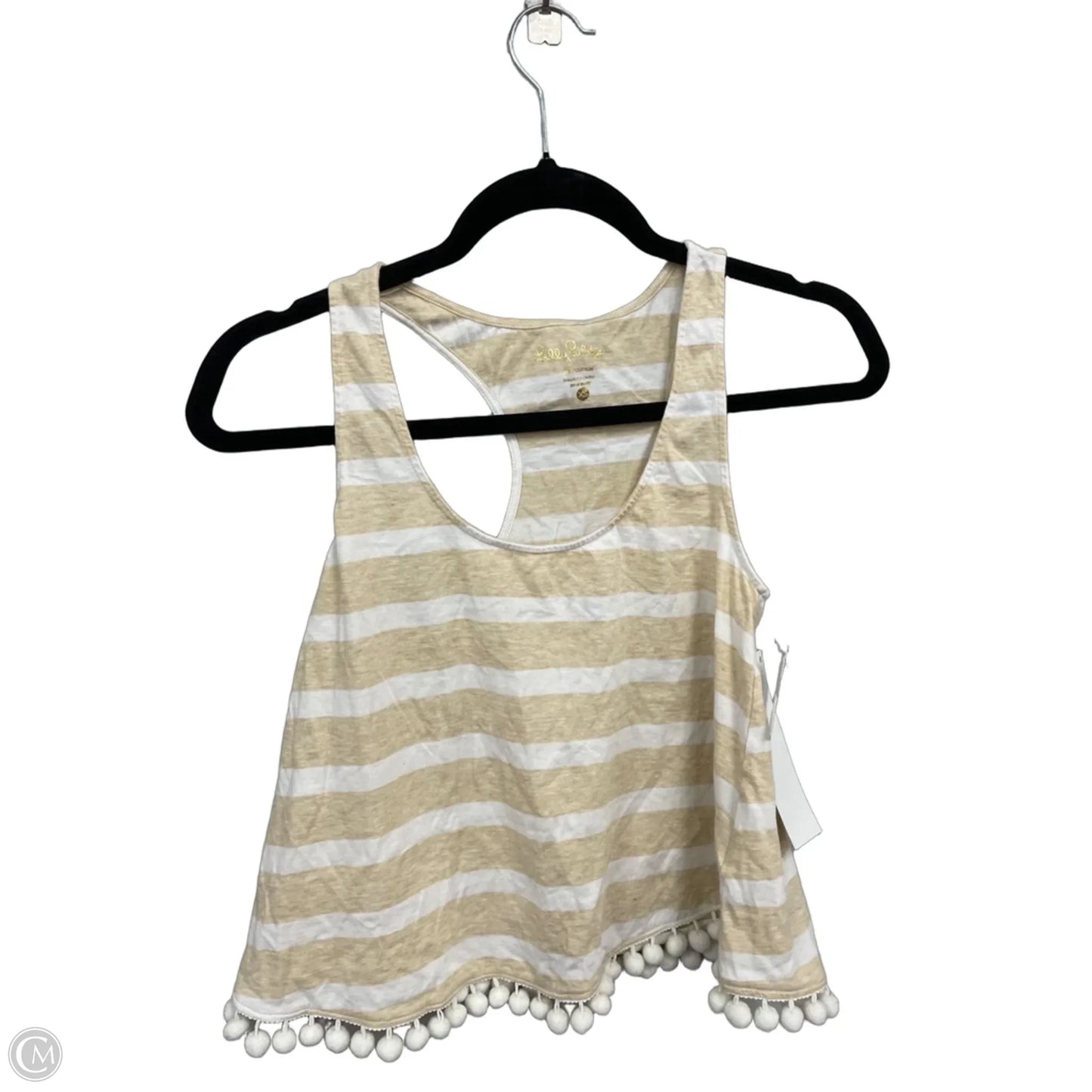 Top Sleeveless Designer By Lilly Pulitzer In Tan & White, Size: Xs